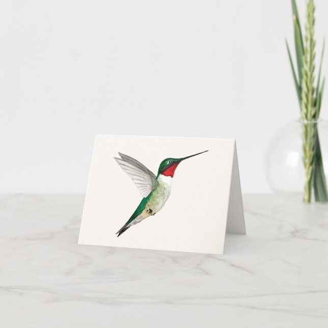 Tarjeta de felicitación de colibrí con candado (Anverso)