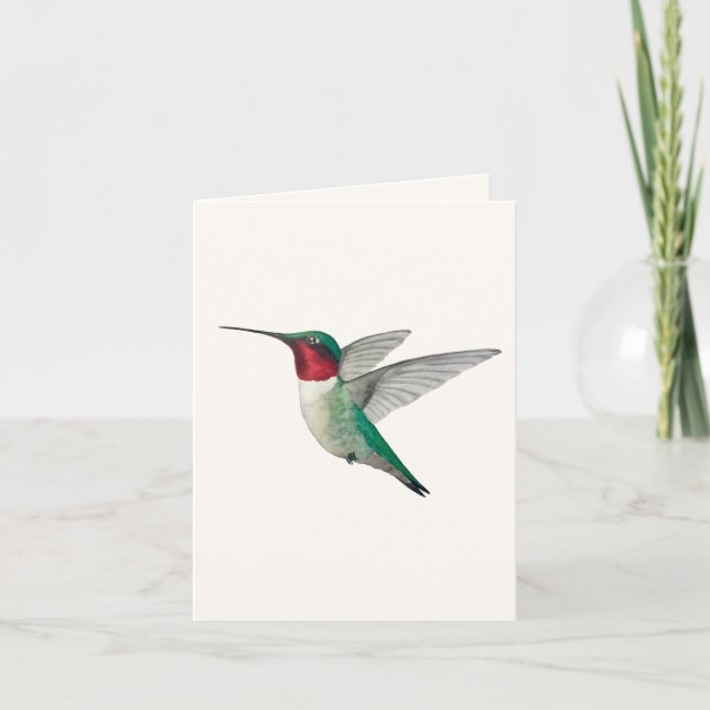 Tarjeta de felicitación de colibrí con candado (Anverso)