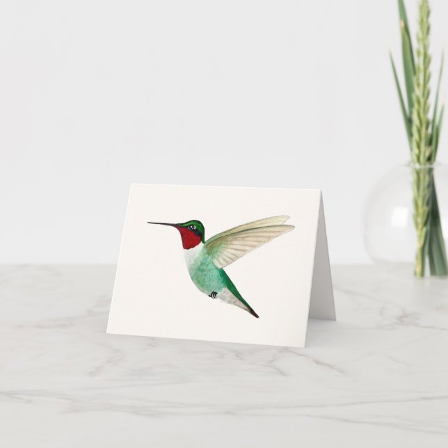 Tarjeta de felicitación de colibrí con candado (Anverso)