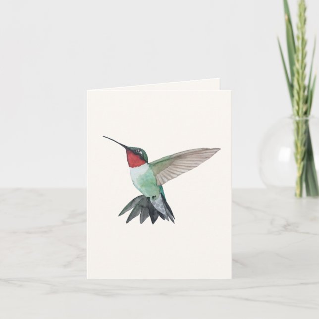 Tarjeta de felicitación de colibrí con candado (Anverso)