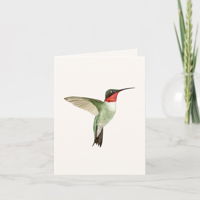 Tarjeta de felicitación de colibrí con candado (Anverso)