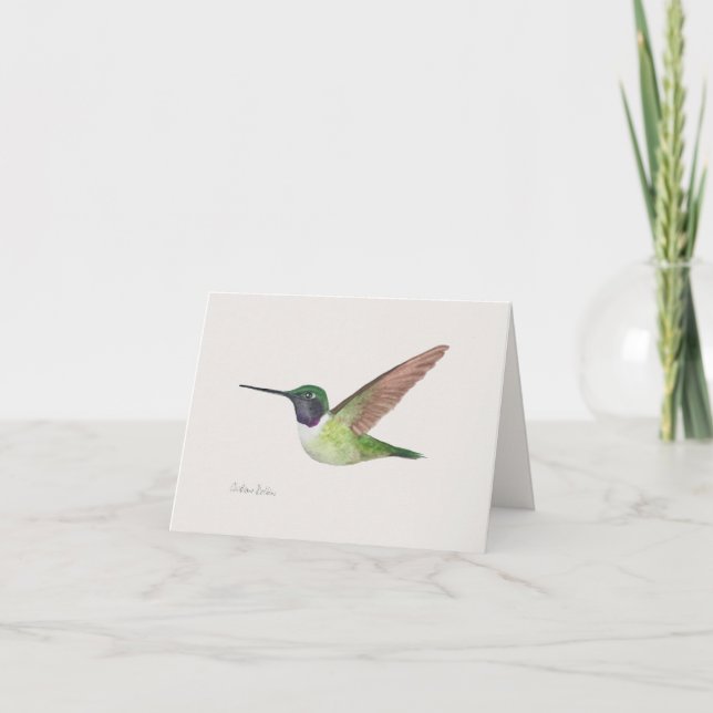 Tarjeta de felicitación de colibrí de Anna (Anverso)
