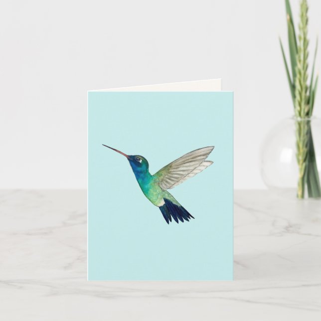 Tarjeta de felicitación de colibrí de gran factura (Anverso)