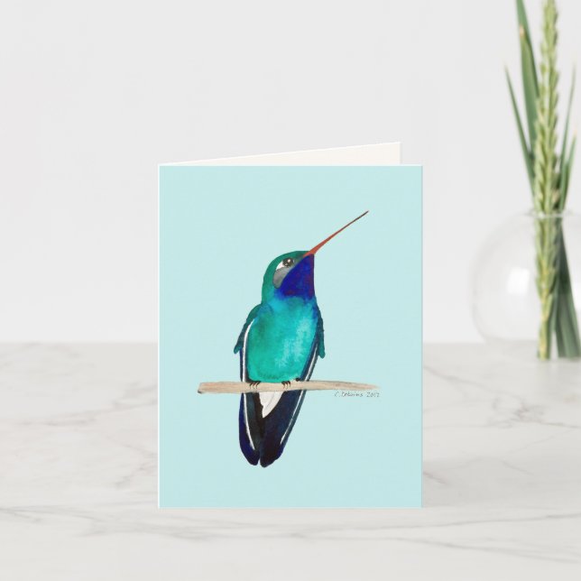 Tarjeta de felicitación de colibrí de gran factura (Anverso)