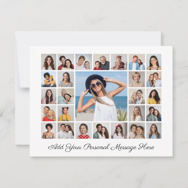 Tarjeta de felicitación de collage de 27 fotos Agr (Anverso)