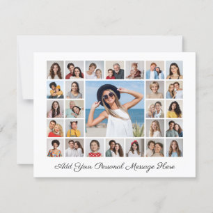 Tarjeta de felicitación de collage de 27 fotos per