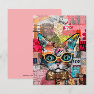 Tarjeta de felicitación de collage de papel mixto