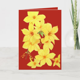 Tarjeta de felicitación de color acuático Jasmine 