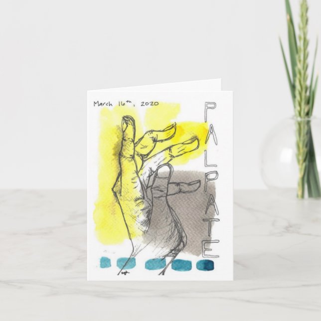 Tarjeta de felicitación de color agua y tinta para (Anverso)