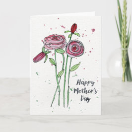 Tarjeta de felicitación de color de agua del Día d