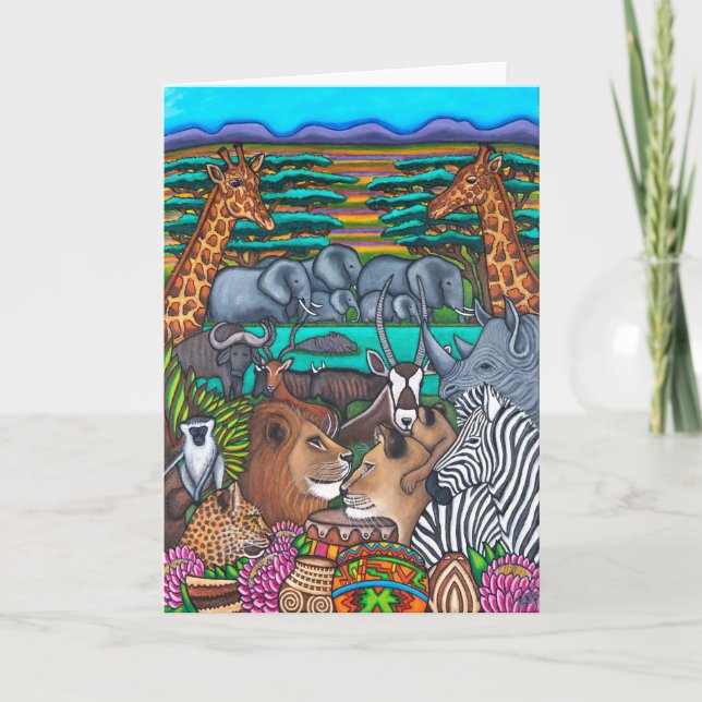 Tarjeta de felicitación de colores de Sudáfrica (Anverso)