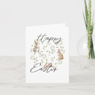 Tarjeta de felicitación de conejito lindo simple f
