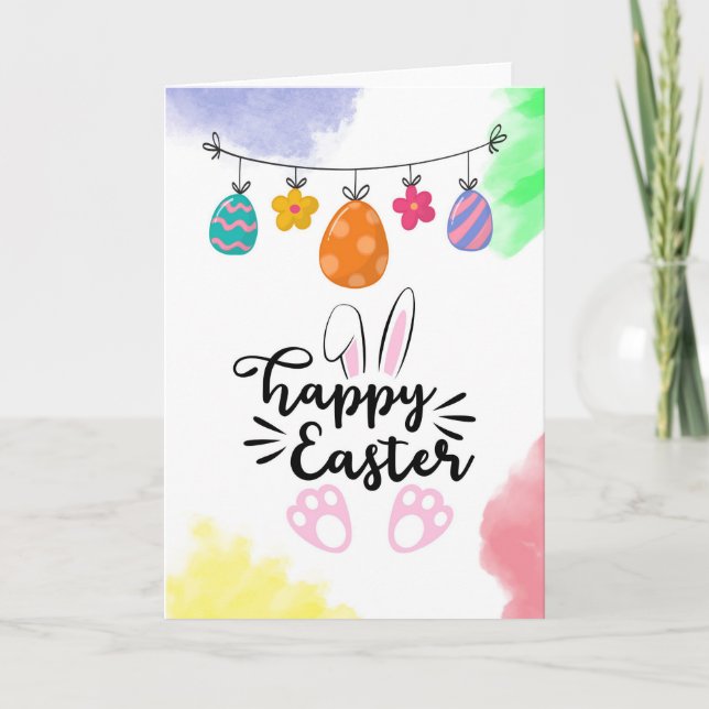 Tarjeta de Felicitación de Conejo de Pascua – Colo (Anverso)
