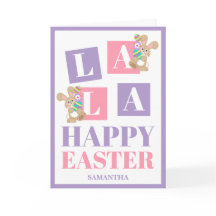 Tarjeta de Felicitación de Conejo de Pascua La La