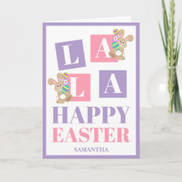 Tarjeta de Felicitación de Conejo de Pascua La La