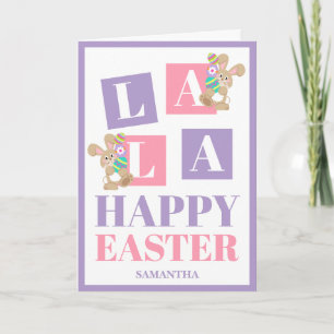 Tarjeta de Felicitación de Conejo de Pascua La La
