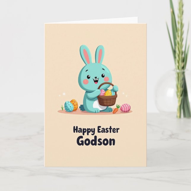 Tarjeta de Felicitación de Conejo de Primavera (Anverso)