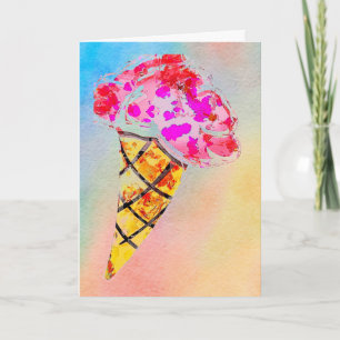 Tarjeta de felicitación de cono de helado/ Lameme