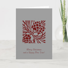 Tarjeta de felicitación de conos de pino para navi