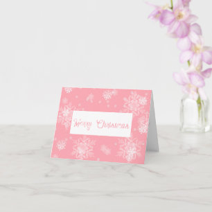 Tarjeta de Felicitación de Copos de Nieve Rosados