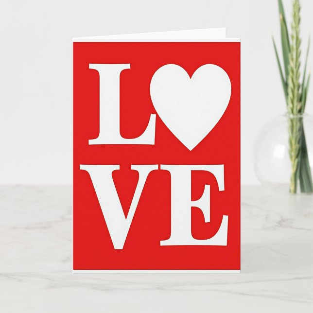 Tarjeta de Felicitación de Corazón de Amor Rojo (Anverso)