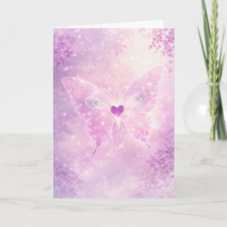 Tarjeta de Felicitación de Corazón de Mariposa Ros