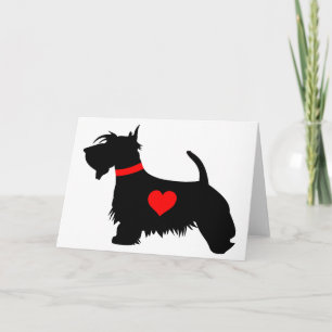 tarjeta de felicitación de corazón de perro Scotti