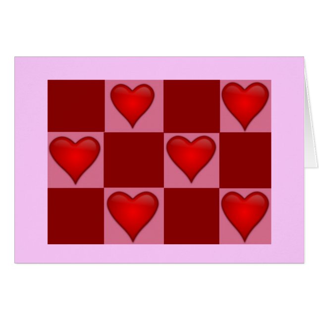 Tarjeta de felicitación de corazón de tablero de a (Anverso (Horizontal))