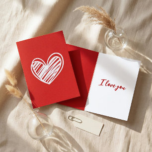 Tarjeta de felicitación de corazón rojo contemporá