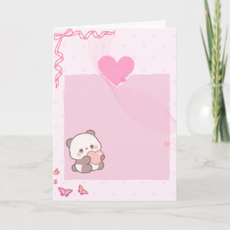 Tarjeta de Felicitación de Corazones Pastel Rosa A