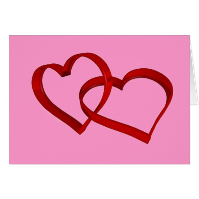 Tarjeta de felicitación de corazones vinculados (Anverso (Horizontal))
