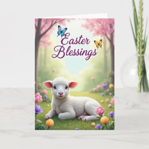 Tarjeta de Felicitación de Cordero de Primavera