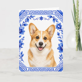 Tarjeta de Felicitación de Corgi Elegante | Chinoi