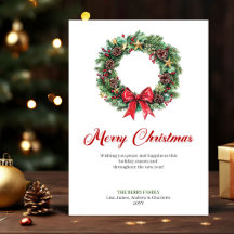 Tarjeta de Felicitación de Corona de Navidad con A