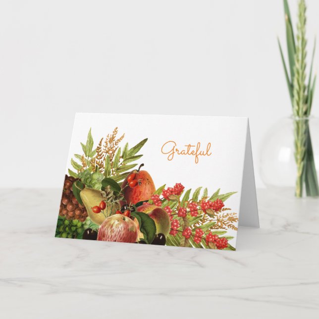 Tarjeta de felicitación de cosecha de frutas (Anverso)