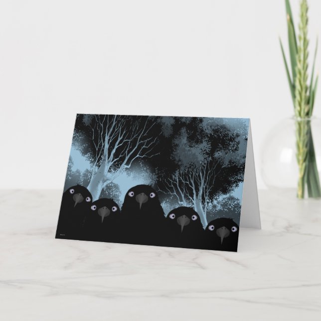 Tarjeta de felicitación de Crow Spooky (Anverso)