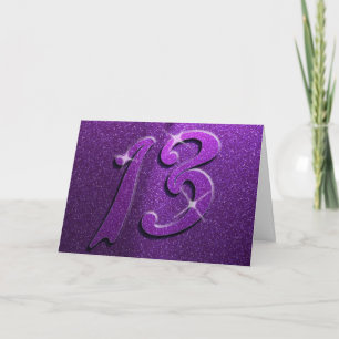 Tarjeta de felicitación de cumpleaños 13 Purple Sp