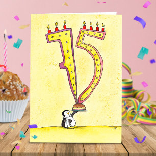Tarjeta de felicitación de cumpleaños 75 por Nicol