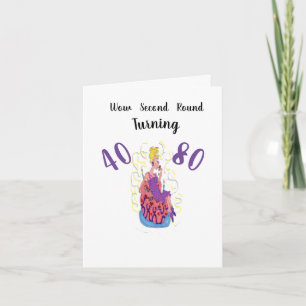 Tarjeta de felicitación de cumpleaños: 80º
