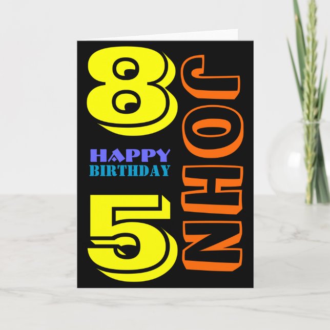 Tarjeta de felicitación de cumpleaños 85 personali (Anverso)