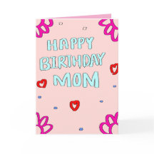 Tarjeta de felicitación de cumpleaños a Mamá rosa
