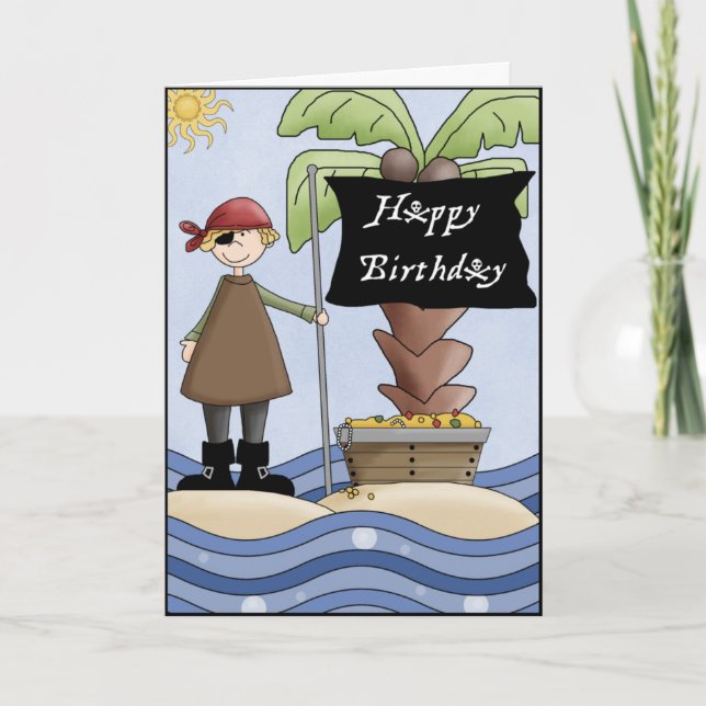 Tarjeta de felicitación de cumpleaños Aaargh Matey (Anverso)