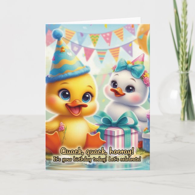 Tarjeta de felicitación de cumpleaños Adorable Duc (Anverso)