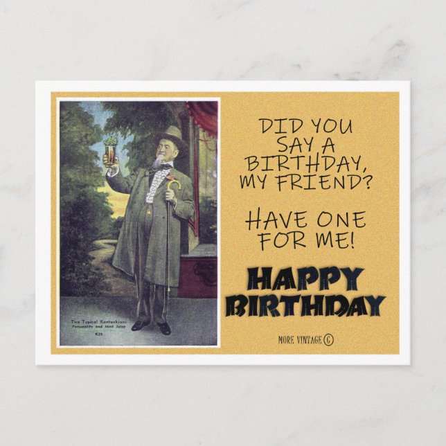 tarjeta de felicitación de cumpleaños antigua (Anverso)