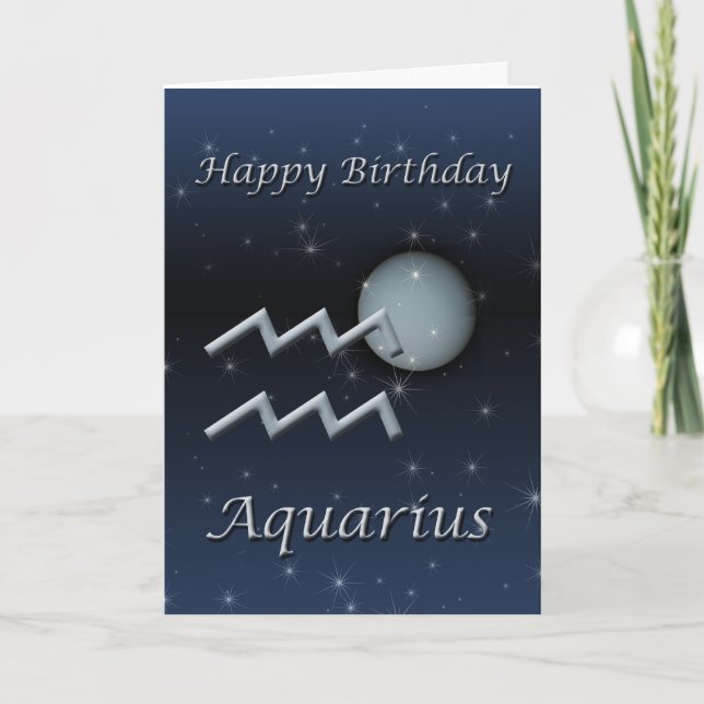 Tarjeta de felicitación de cumpleaños Aquarius Ura (Anverso)