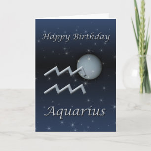 Tarjeta de felicitación de cumpleaños Aquarius Ura