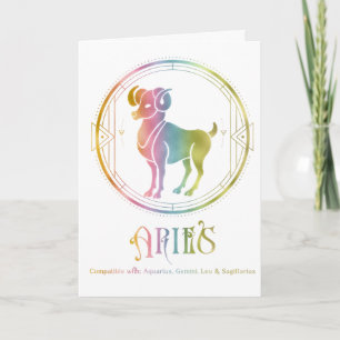 Tarjeta de felicitación de cumpleaños Aries