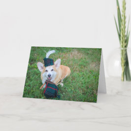 Tarjeta de felicitación de cumpleaños Bagpipe Corg