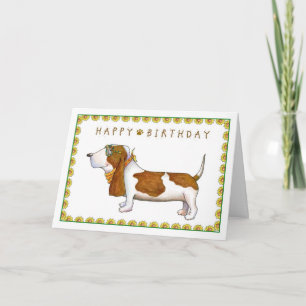 Tarjeta de felicitación de cumpleaños Basset Hound