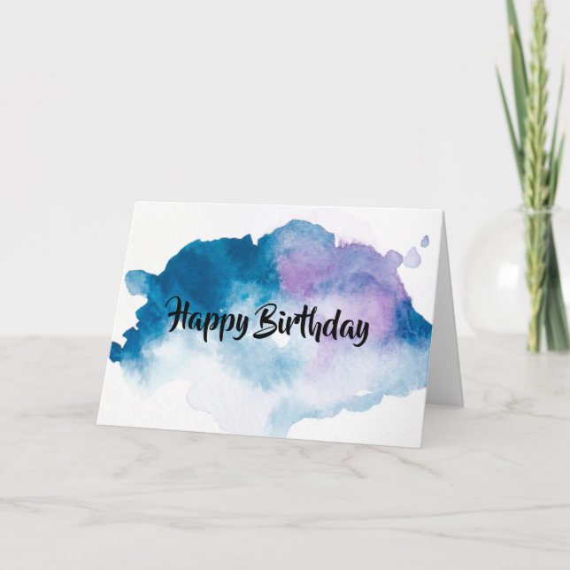 Tarjeta de felicitación de cumpleaños Blue/Purple  (Anverso)